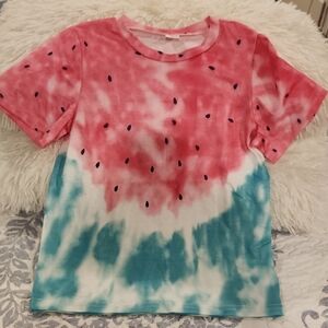 SHEIN Pink and Blue Watermelon Tee